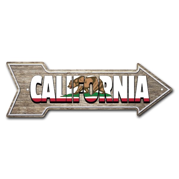 California Arrow Sign Funny Home Decor 24in Wide